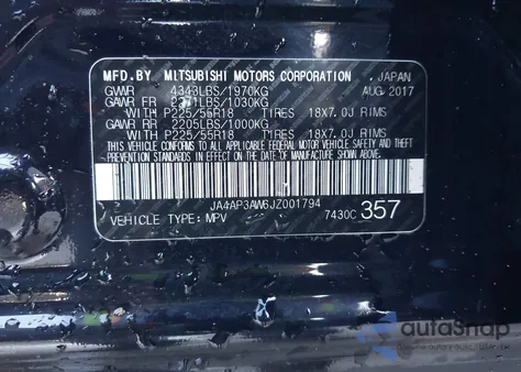 2018 Mitsubishi Outlander Sport 2.4 Se z USA, uszkodzony, nr VIN JA4AP3AW6JZ001794